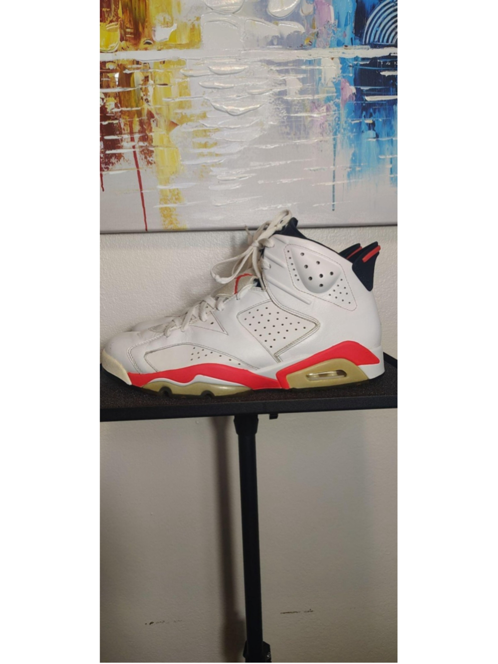 Jordan Air Jordan 6 Retro Shoes Mens Size 12 White Red Sneakers 384664-123